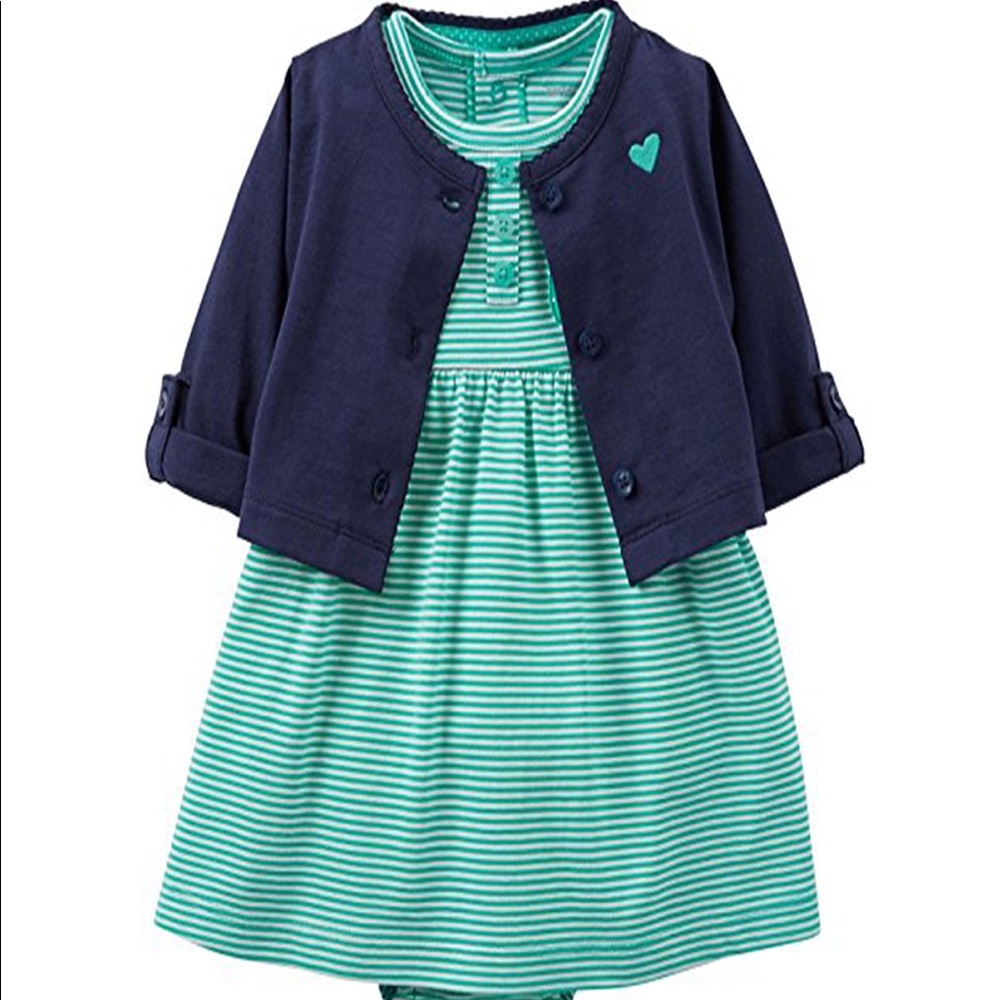 Carter’s Baby Girl Bodysuit 2 pc Cardigan Dress Set